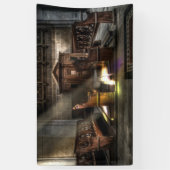 Oude Wooden Church Bench met Kneeler Spandoek (Verticaal)