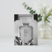 Oude Wooden Church Pew Outdoor Side Uitzicht BW Briefkaart (Staand voorkant)