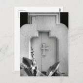 Oude Wooden Church Pew Outdoor Side Uitzicht BW Briefkaart (Voorkant / Achterkant)