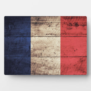 Oude Wooden France-vlag; Fotoplaat
