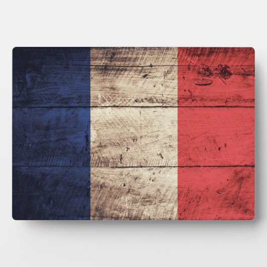 Oude Wooden France-vlag; Fotoplaat (voorkant)