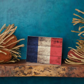 Oude Wooden France-vlag; Fotoplaat (Zijkant)