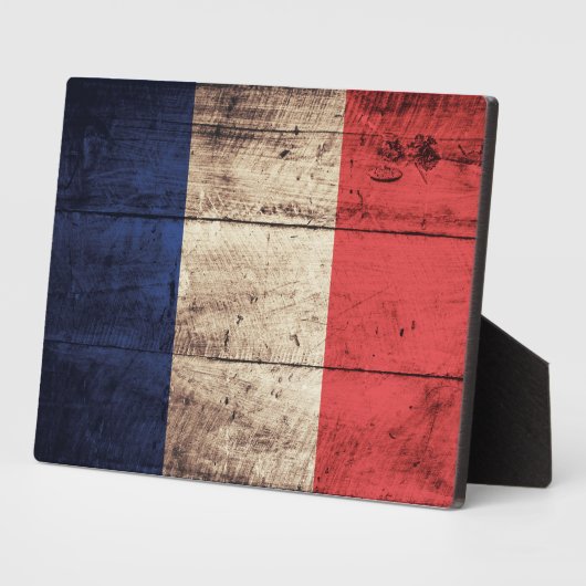 Oude Wooden France-vlag; Fotoplaat (Zijkant)