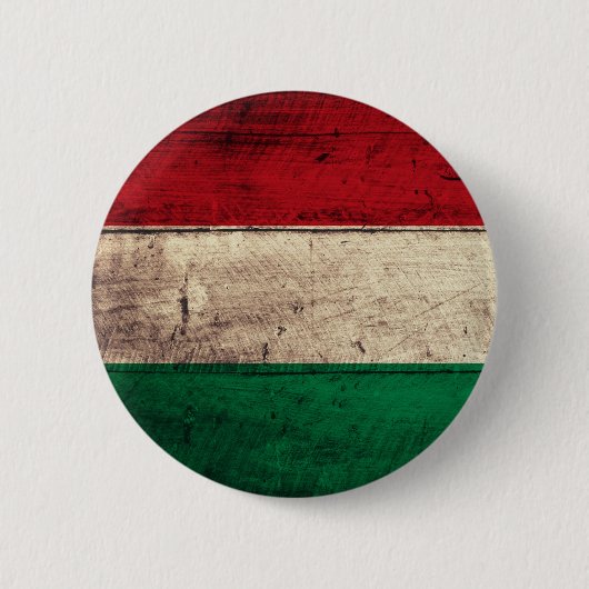 Oude Wooden Hongarije vlag Ronde Button 5,7 Cm (Voorkant)