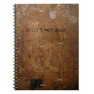 Oude "Wooden"-laptop met (of zonder) jouw naam Notitieboek