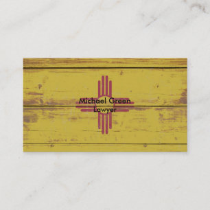 Oude Wooden New Mexico State Flag Visitekaartje