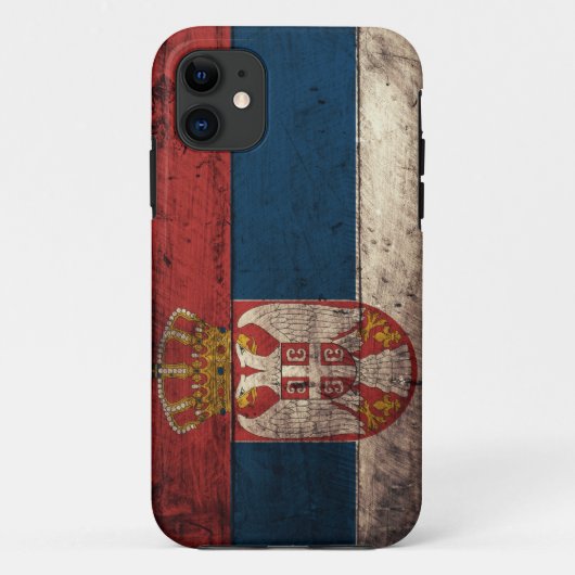 Oude Wooden Servië Vlag Case-Mate iPhone Case (Achterkant)