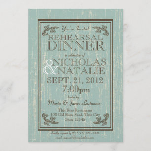 Oude Wooden Sign 5 x 7 Rehearings Dinner Kaart