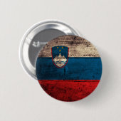 Oude Wooden Slovenië vlag Ronde Button 5,7 Cm (Voorkant /achterkant)