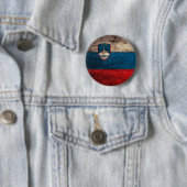 Oude Wooden Slovenië vlag Ronde Button 5,7 Cm (In situ)