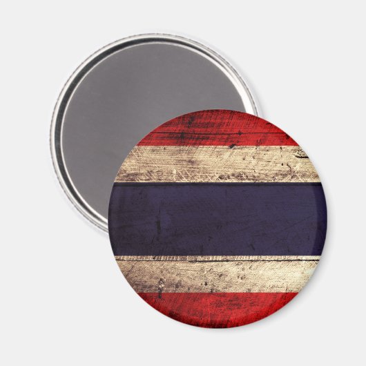 Oude Wooden Thailand vlag Magneet (Voorkant / Achterkant)