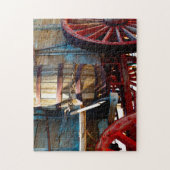 Oude Wooden Wagon Californië. Legpuzzel (Verticaal)