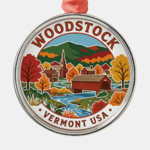 Oude Woodstock Vermont USA Metalen Ornament