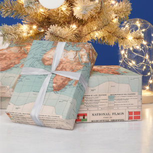 Oude World Commercial & Economic Development Map Cadeaupapier