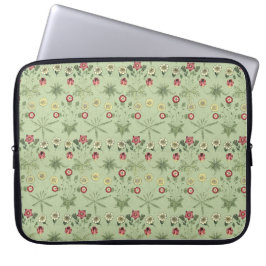 Oude World Design Daisies in Mint Green Laptop Sleeve