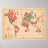 Oude World Geology Map (1921) Poster (Voorkant)