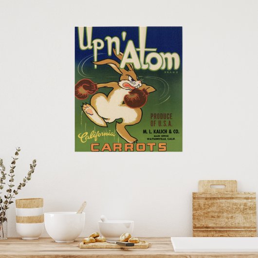 oude wortelgroenten en -fruit poster (Keuken)