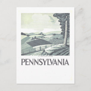 Oude WPA-poster Pennsylvanië Reisansichtkaart Briefkaart