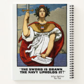 Oude WWI-marinewervingsfolder Kenyon Cox-kunst Notitieboek (Achterkant)