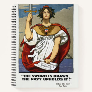 Oude WWI-marinewervingsfolder Kenyon Cox-kunst Notitieboek