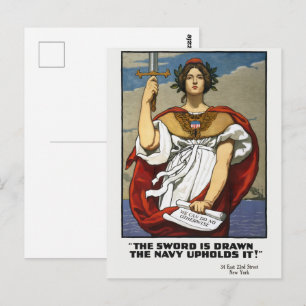 Oude WWI marinewervingsfolder van Kenyon Cox Briefkaart