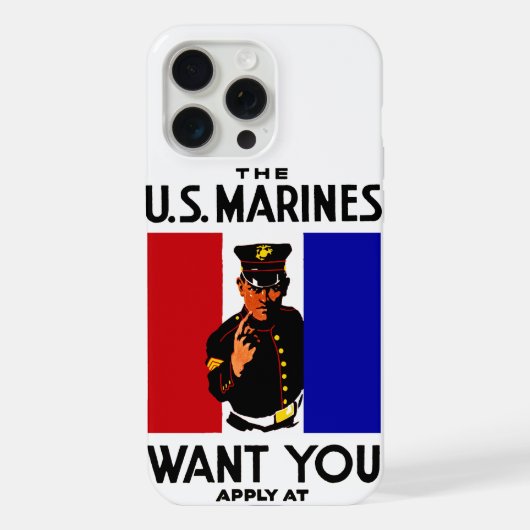 Oude WWI-mariniersrekruteringsaffiche iPhone Hoesje (Achterkant)