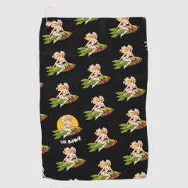 Oude WWII Pinup Bomber Leger Luchtmacht Neus Kunst Golfhanddoek