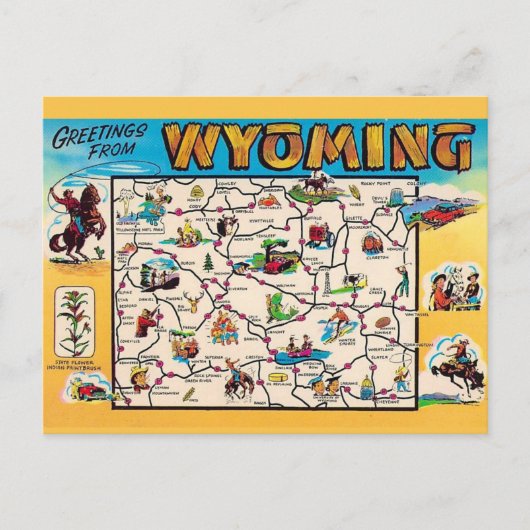 Oude Wyoming kaart (Voorkant)