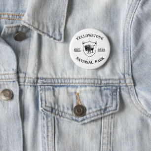 Oude Yellowstone National Park Ronde Button 5,7 Cm