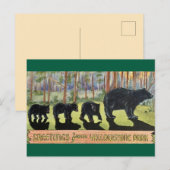 Oude Yellowstone Park Beren Ansichtkaart Briefkaart (Voorkant / Achterkant)