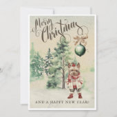 Oude Yorkshire Terrier Hond Feestdagenkaart (Voorkant)