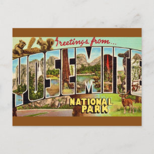 Oude Yosemite National Park ansichtkaart Briefkaart