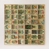 Oude zaad- en bolverpakkingen legpuzzel (Horizontaal)