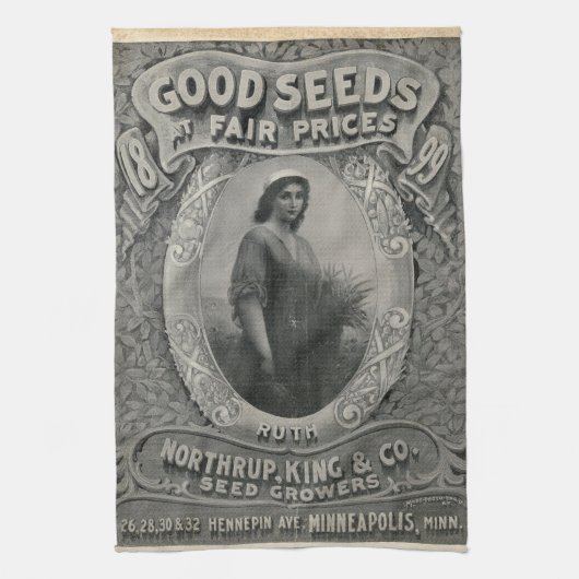 Oude zaadcatalogus 1899 Northrup King theedoek (Verticaal)