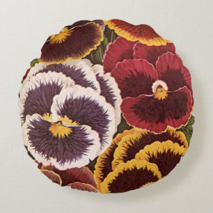 Oude zaadpaketlabels, tuin viooltjes bloemen rond kussen