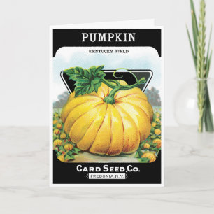 Oude Zaadpakket Label Kunst, Halloween Pompoen Kaart
