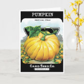Oude Zaadpakket Label Kunst, Halloween Pompoen Kaart (Gele Bloem)
