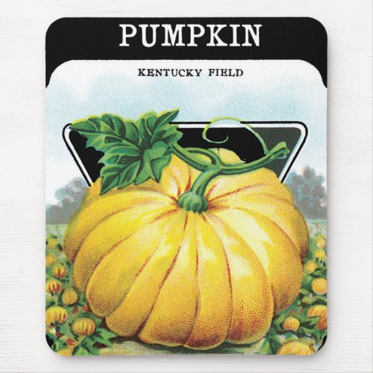Oude Zaadpakket Label Kunst, Halloween Pompoen Muismat (Voorkant)