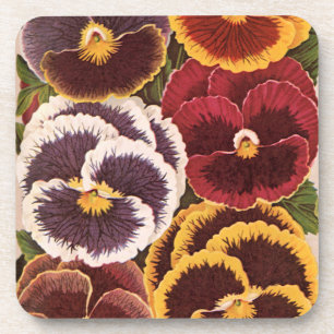 Oude Zaadpakketlabels, Tuin Viooltjes Bloemen Bier Onderzetter