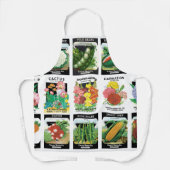 Oude Zaadpakketten met Bloemen en Groenten Schort (Voorkant)