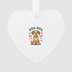 Oude Zacht Rescueshond Sla Een Leven Redden Cartoo Ornament