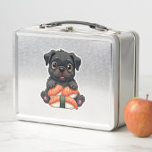 Oude Zachte Zwarte Pug Sushi Cartoon Vector Illust (In situ)