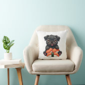 Oude Zachte Zwarte Pug Sushi Cartoon Vector Illust Kussen (Stoel)