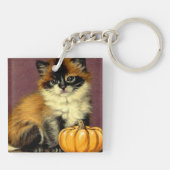Oude-zakdoek Halloween Kat Sleutelhanger (Achterkant)