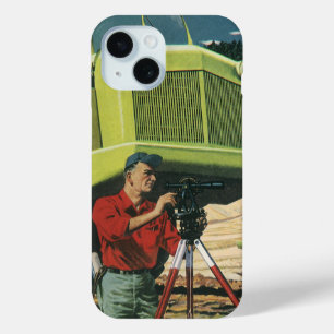 Oude Zakelijke bouwwerf met landmeter iPhone 15 Case