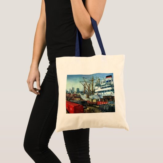 Oude Zakelijke Lading Scheepvaart Vracht Tote Bag (Voorkant (product))