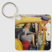 Oude Zakelijke, Taxi Cab Bestuurder Vrouwelijke Pa Sleutelhanger (Voorkant)