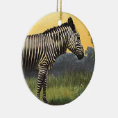 Oude zebra in de Afrikaanse savanne, wild dier Keramisch Ornament (Rechts)