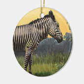 Oude zebra in de Afrikaanse savanne, wild dier Keramisch Ornament (Links)