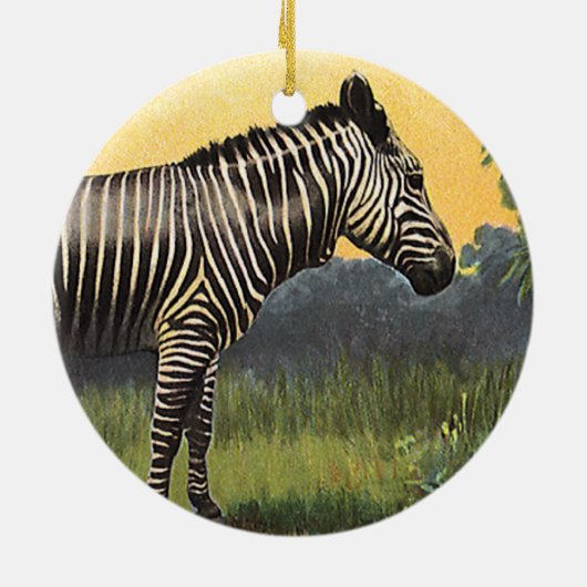 Oude zebra in de Afrikaanse savanne, wild dier Keramisch Ornament (Achterkant)